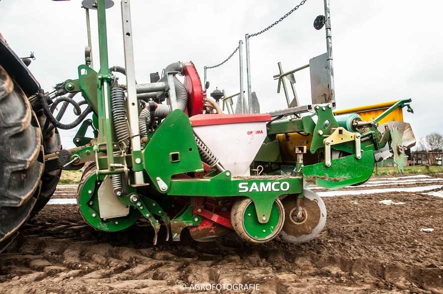 Massey Ferguson 7480 + SAMCO (Maïs onder folie, 21-03-2015, VDD Agri) (8)